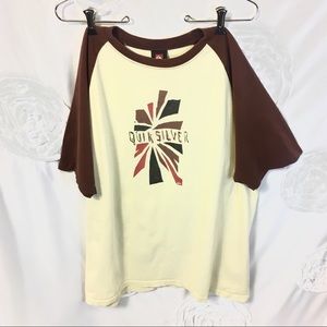 Mens Quiksilver Jersey Style Beige/BrownTee  Med